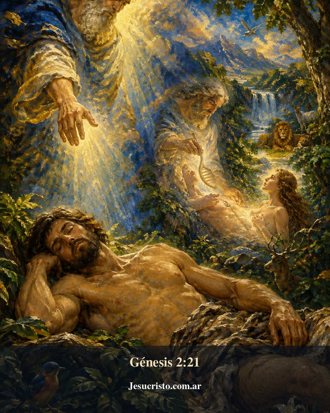 Ilustración bíblica de Génesis 2:21